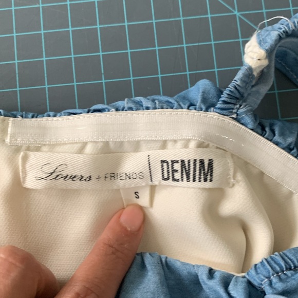 Lover + Friends Life’s a Beach Off Shoulder Peasant Top Open Back size Small - Picture 10 of 12